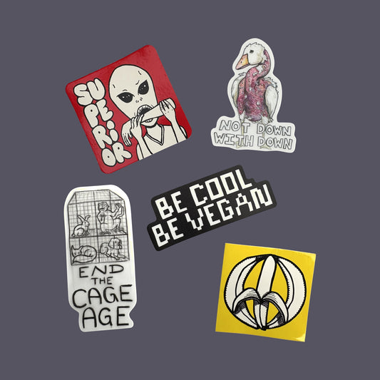Pack of 5 Vegan Stickers